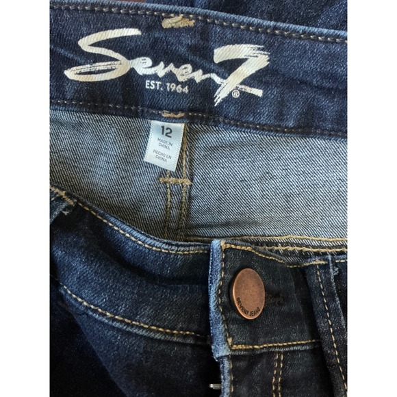 Seven7 Womens Skinny Jeans Dark Wash High Rise Stretch Denim Size 12 - Picture 6 of 8